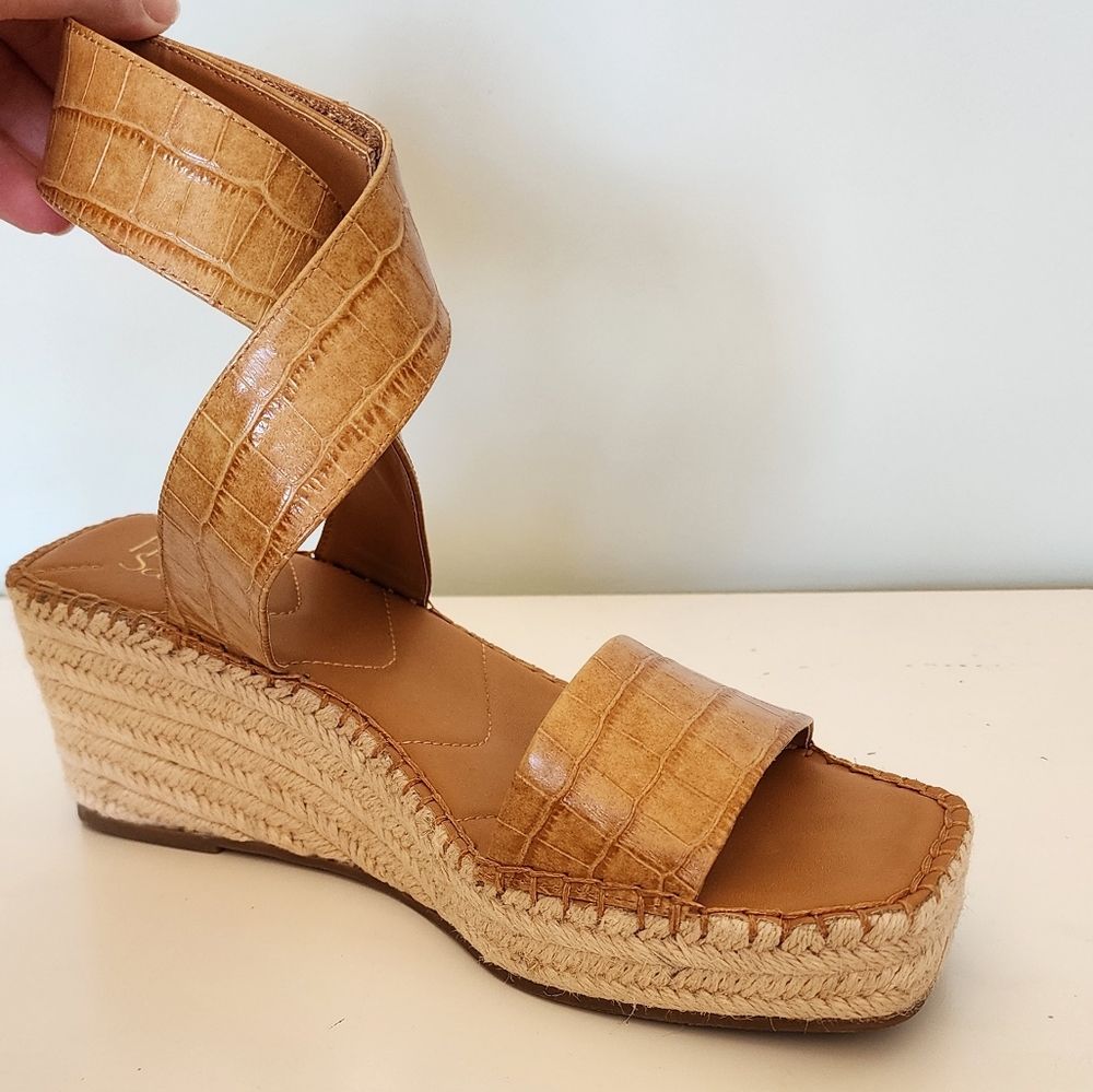 Franco Sarto Carezza Ankle Wrap Eapadrille Wedge Sandals Size 10 - Picture 7 of 11